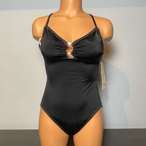 Nwt Magic Bra Cleavage Enhancement One Piece Black Swimsuit (SW22)